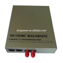 1FX + 2 RJ45 Ports Medienkonverter, Single Mode Multimode Dual Fiber Optic Media Konverter ST10 / 100 / 1000m